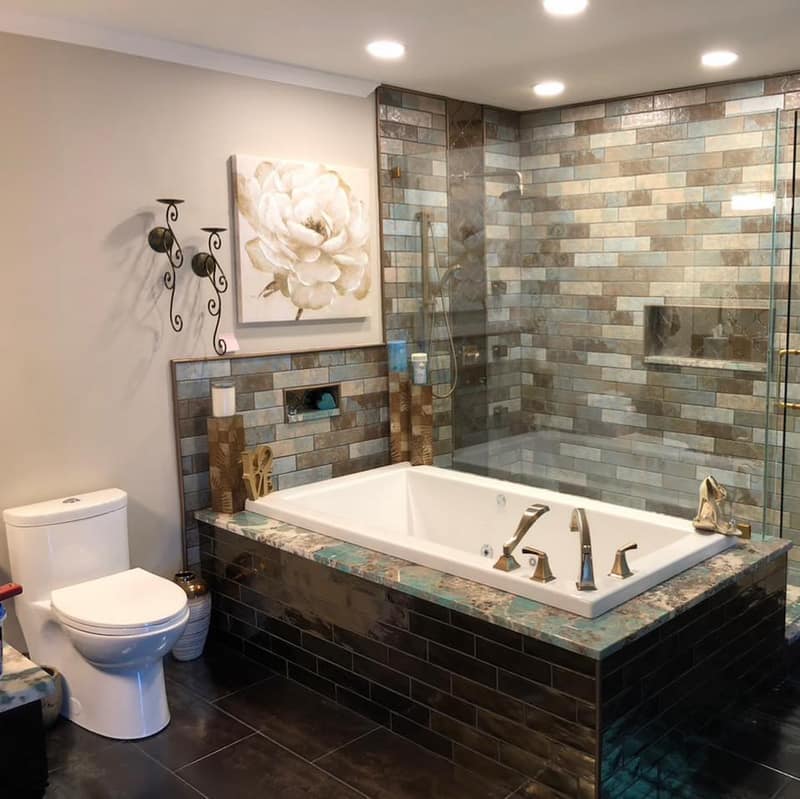 Refreshed bathroom with new paint, fixtures and vanity hardware